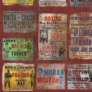 Grunge Boxing Posters, red