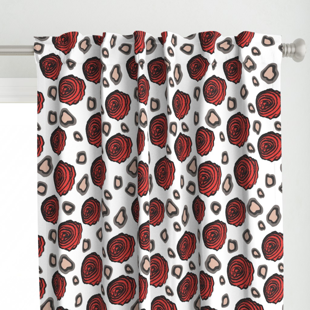 Large Rose Animal Print-white