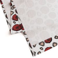 Large Rose Animal Print-white