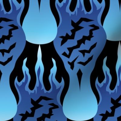 Fiery Flames Pattern - Blue