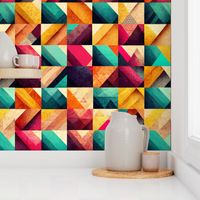 Colorful Geometric Cube Pattern