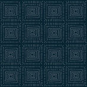 Wonky squares - midnight blue - textured 