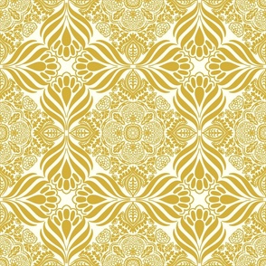 Gold Metallic Art Nouveau Floral