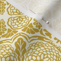 Gold Metallic Marigold Garden Damask