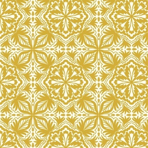 Dahlia Tiles Vintage Gold Metallic