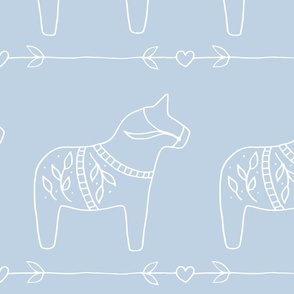 (XL) Hygge Dala Horse | Fog  (Petal Signature Cotton Solid Coordinate)