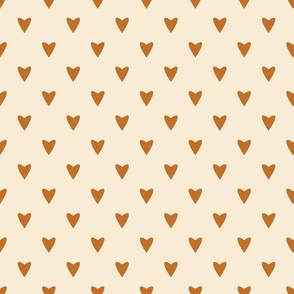 Geometry in Love - yellow ochre on cream - L large scale - geometric burnt orange marmalade valentines hearts