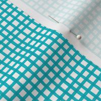 Painted Gingham Check // Bright Teal  (Small 4" Scale)