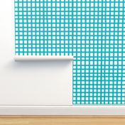 Painted Gingham Check // Bright Teal  (Small 4" Scale)