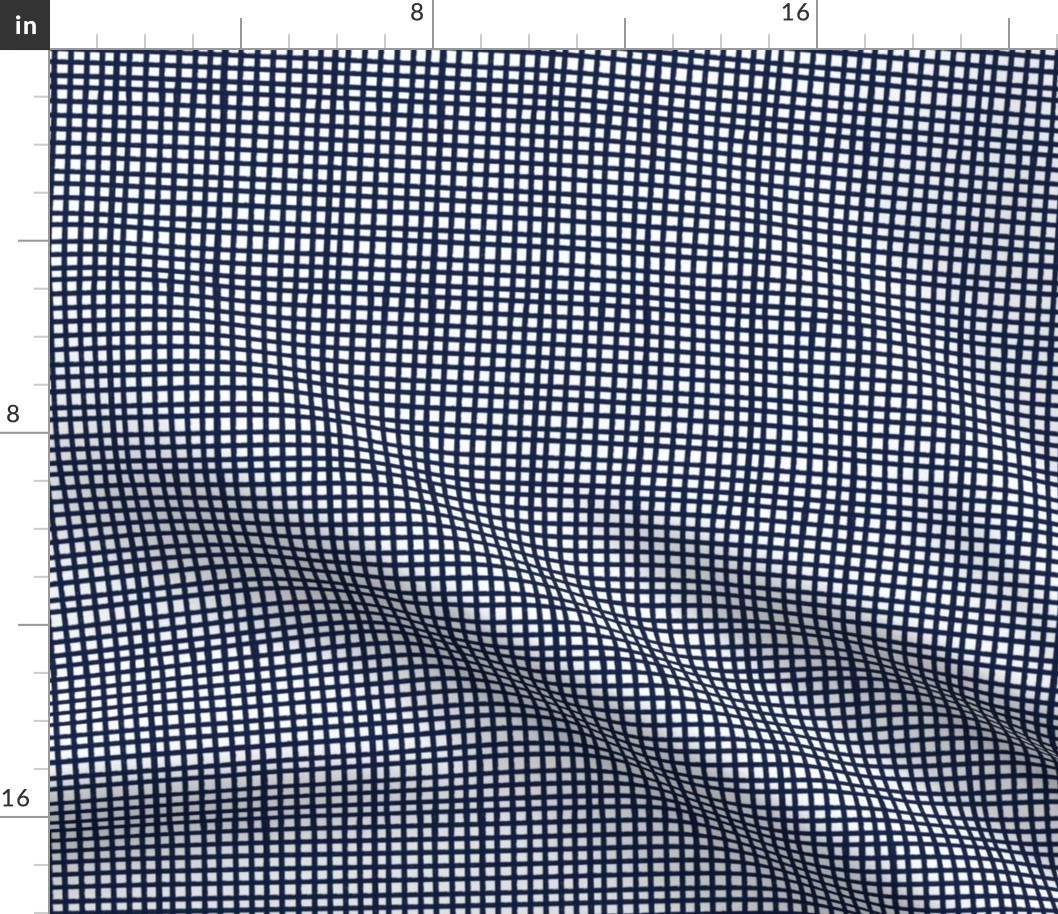 Painted Gingham Check // Dark Navy   (Small 4" Scale)