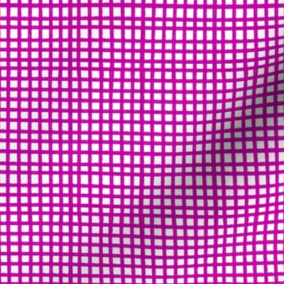 Painted Gingham Check // Sassy Fuchsia   (Small 4" Scale)