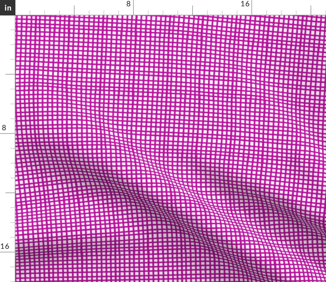 Painted Gingham Check // Sassy Fuchsia   (Small 4" Scale)