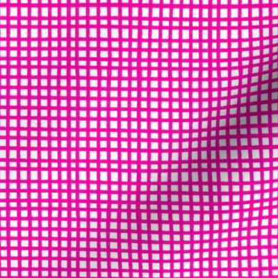 Painted Gingham Check //Magenta   (Small 4" Scale)