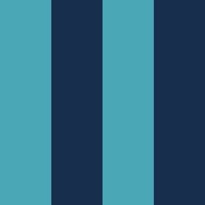 Turquoise and Navy Cabana Stripe (For Performance Linen)