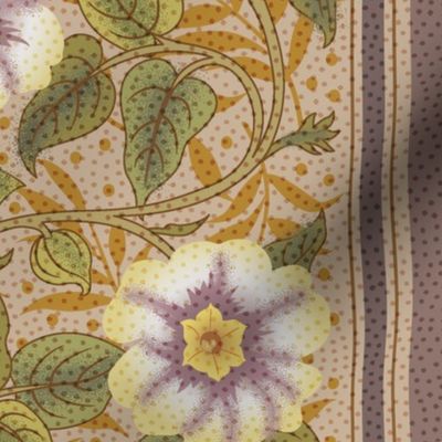 Victorian Floral Vine-Taupe-L