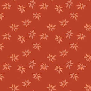 Rust flower peach text