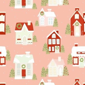 Christmas Cottages pink