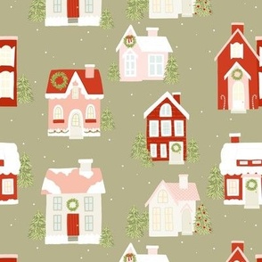 Christmas Cottages sage