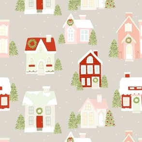 Christmas Cottages beige