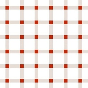 Cottage plaid white and red