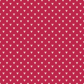 Nuclear Heartstorm - Dogwood Pink on Viva Magenta - M medium scale - cute elegant red geometric valentine hearts blender