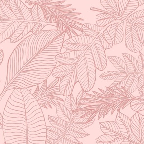 Doodle Forest Floor in Pink Tones, Large Scale, Bug Collection