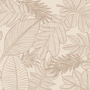 Doodle Forest Floor in Neutral Tones, Large Scale, Bug Collection