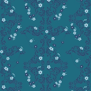 Forget-me-not Victorian Damask