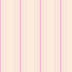 Scandinavian earthy delicate stripes - country cottage style cloth texture stripe abstract minimalist modern design pink on cream sand