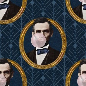 Abe Lincoln Bubble Gum Print with Geometric Back