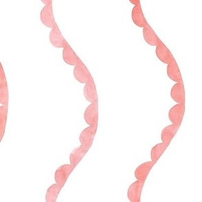 watercolor waves scalloped | coral