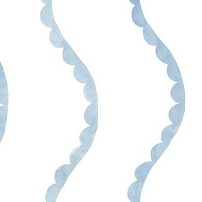 watercolor waves scalloped | light blue grey
