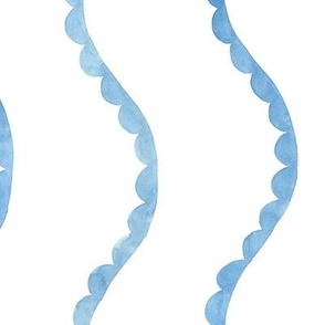 scalloped watercolor waves | blue
