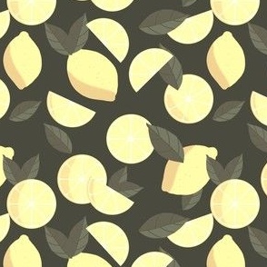 fresh lemons, sepia color 