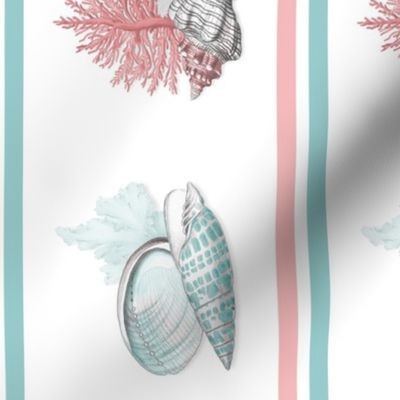 Coquillages (Pastel Blue) Wallpaper Border 6x36in