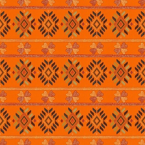 Tribal ethnic American Indian vintage embroidery effect  Orange, olive wine small