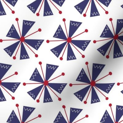 Red, white and blue floral / complimentary pattern 