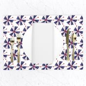 Red, white and blue floral / complimentary pattern 