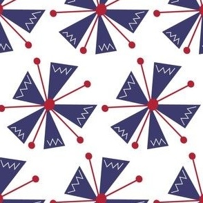 red, white and blue floral / complimentary pattern 