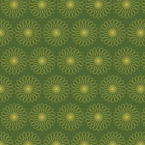 Olives Sunflowers - gold on olive green