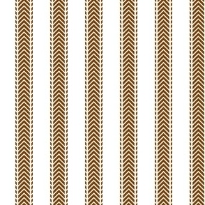 Arrow Ticking Stripe - Chocolate Brown
