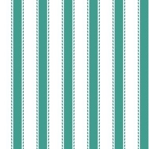 Dash Ticking Stripe - Teal