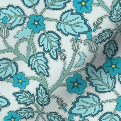 Victorian Blue Flowers Small