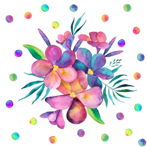 Plumeria Bouquet Dots