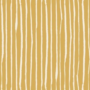 Large Organic Stripe  Cream with Golden Yellow 