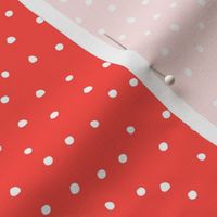 Christmas Snow polka dots bright red by Jac Slade