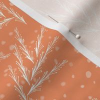 Christmas fir trees snow orange by Jac Slade