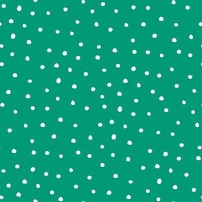 Christmas Snow polka dots Emerald Green by Jac Slade