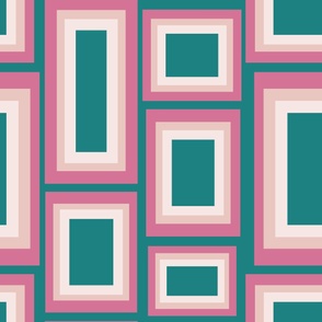 Retro Pink and green rectangles LARGE SCALE