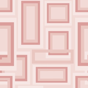 Cream and pink neutrals retro rectangles